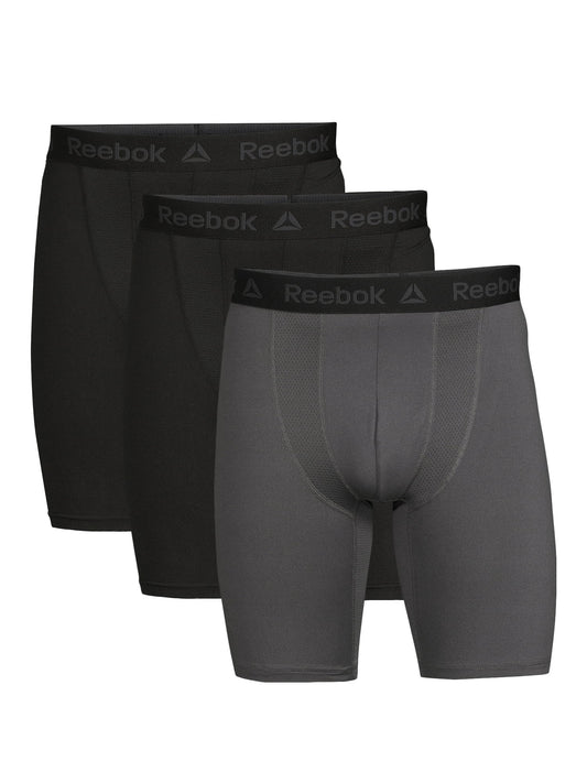 Men'S Underwear Tech Comfort Long Length Boxer Brief Underwear, 9 Inch, 3 Pack