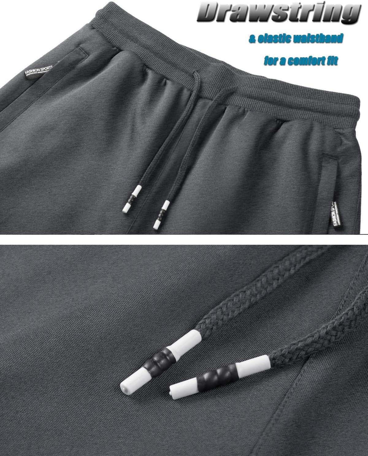 Athletic Tracksuit for Men Set 2 Piece Full Zip up Jacket Trousers Dark Grey, M
